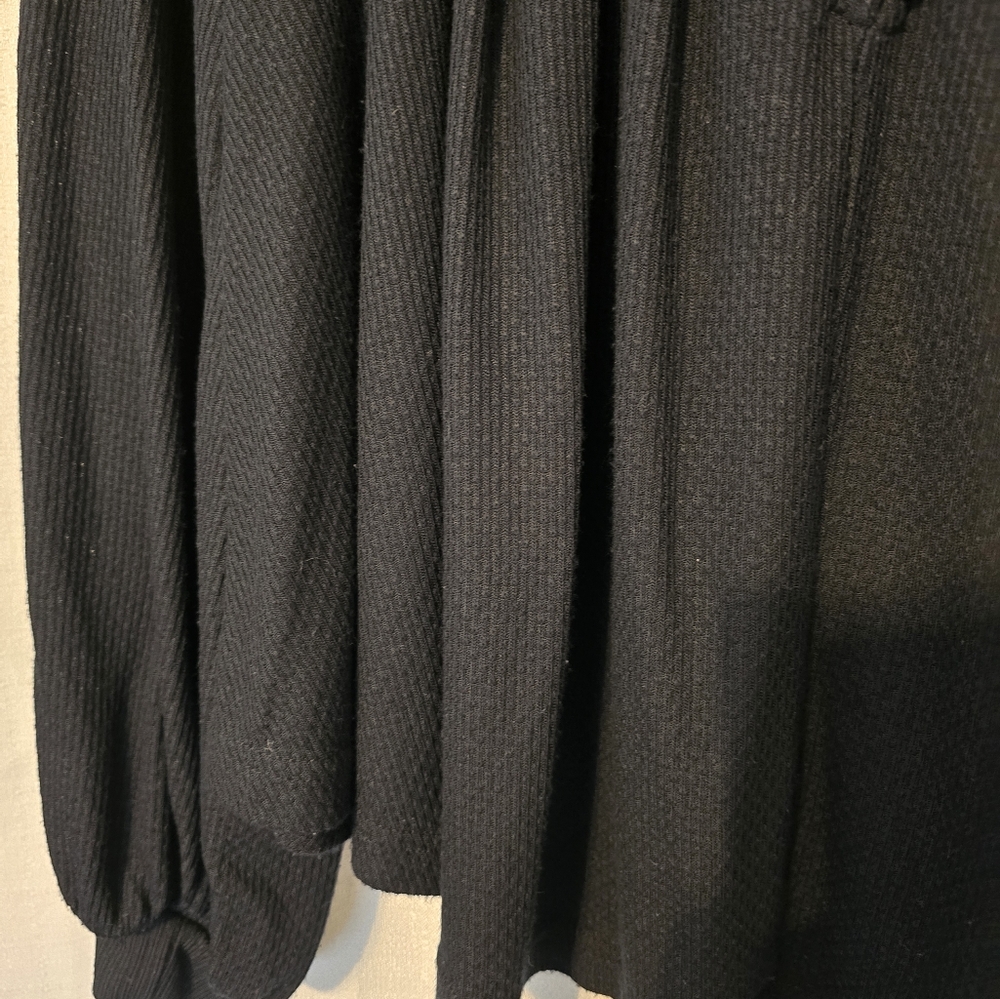 Free People Black Devon Relaxed Long Sleeve Blouse Oversized Boho Hippie Size XS - Picture 7 of 11